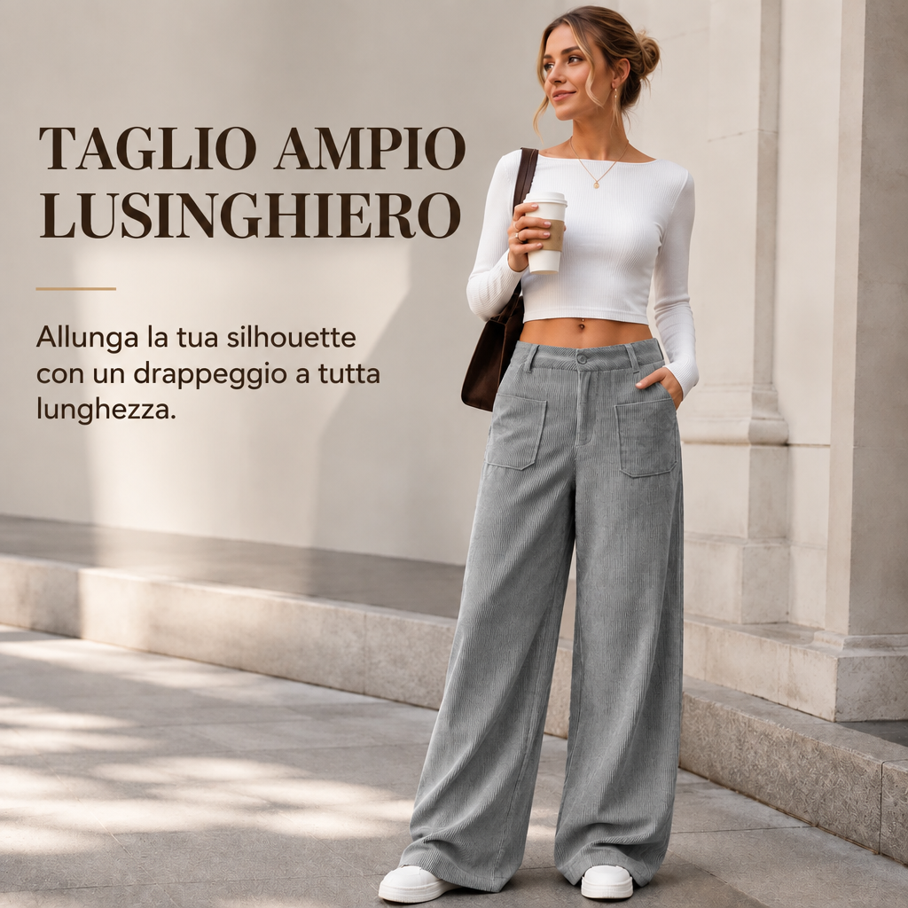 Pantaloni larghi da donna dalla vestibilità comoda e rilassata