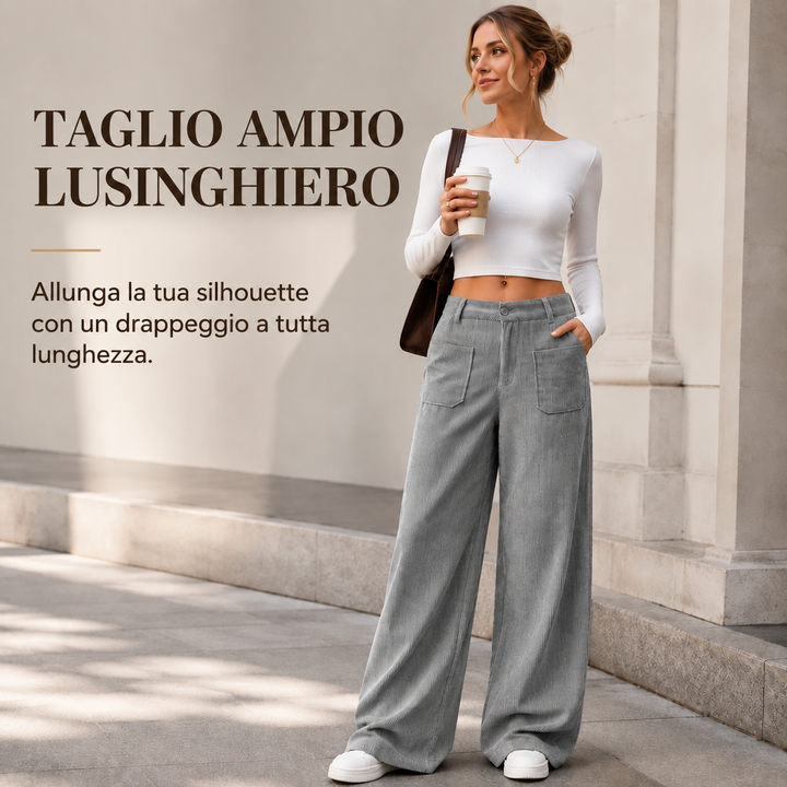 Pantaloni larghi da donna dalla vestibilità comoda e rilassata