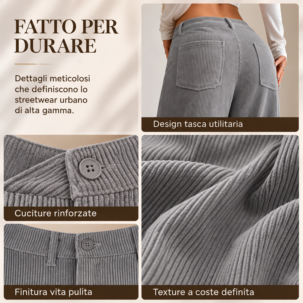Pantaloni larghi da donna dalla vestibilità comoda e rilassata