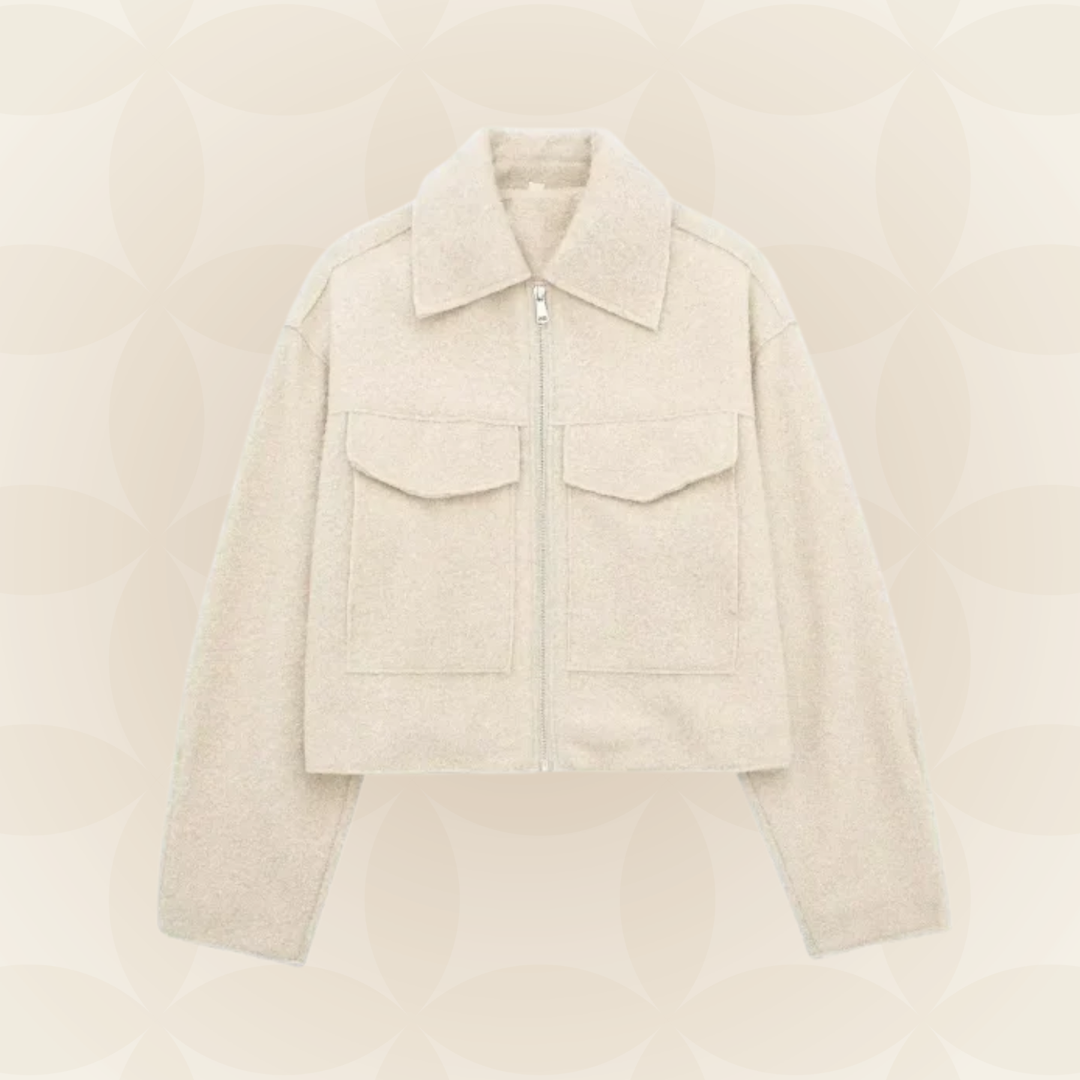 Virginia | Giacca Vintage con Zip e Collo a Revers