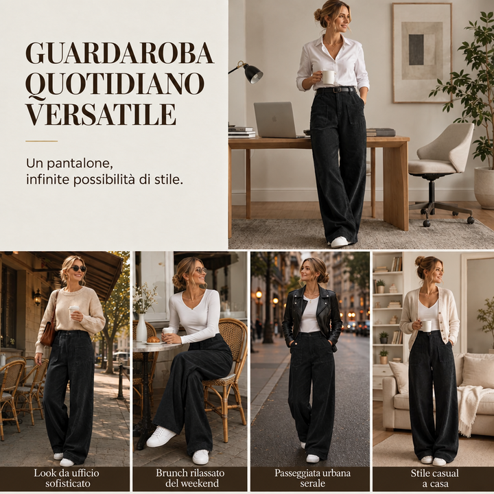Pantaloni larghi da donna dalla vestibilità comoda e rilassata