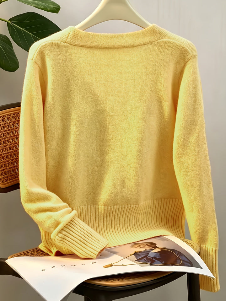Dalia | Cardigan Lungo in Jersey con Bottoni a Cuore