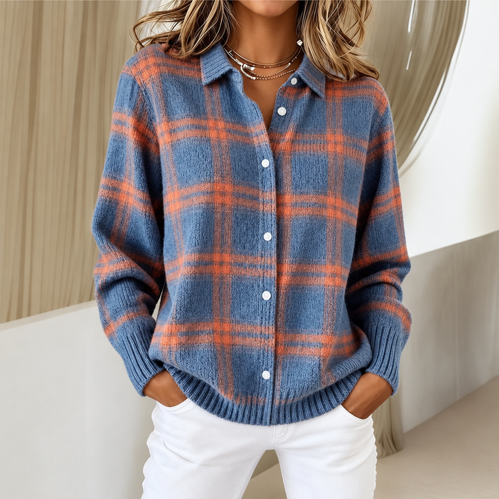 Olivia | Cardigan in Maglia a Quadri