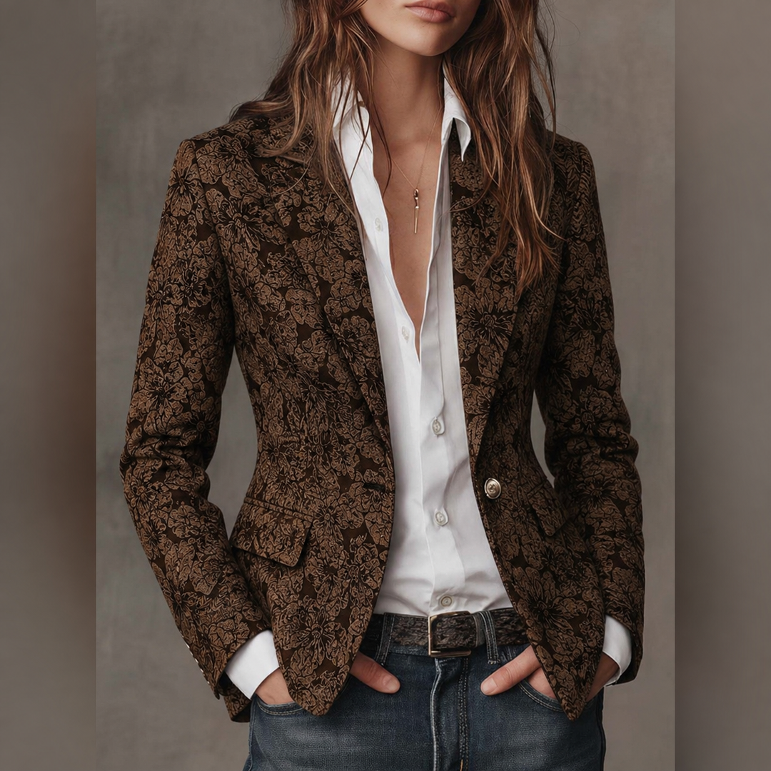 Estelle | Blazer jacquard in cashmere aderente