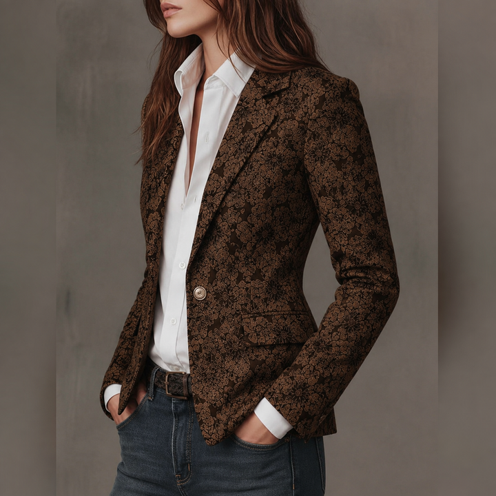 Estelle | Blazer jacquard in cashmere aderente