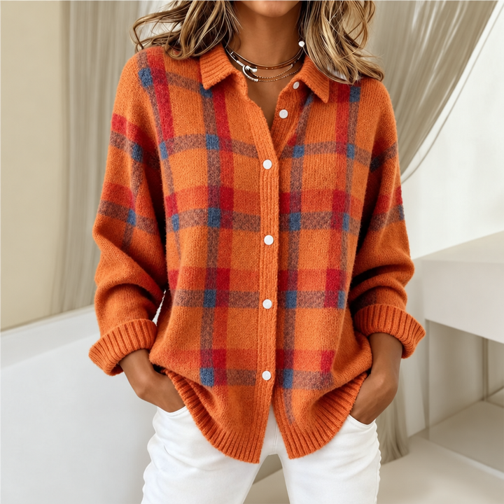 Olivia | Cardigan in Maglia a Quadri