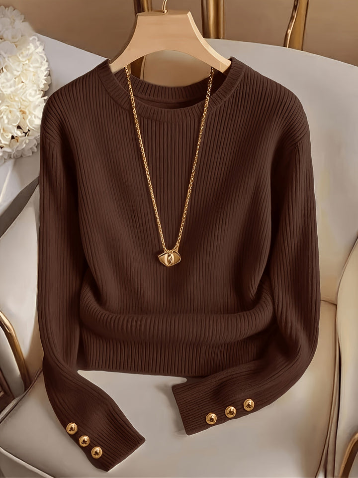 Lucilla | Maglia Girocollo con Bottoni Metallici