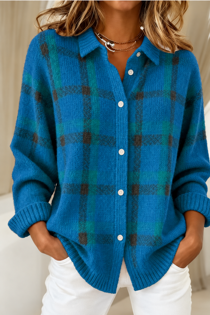 Olivia | Cardigan in Maglia a Quadri