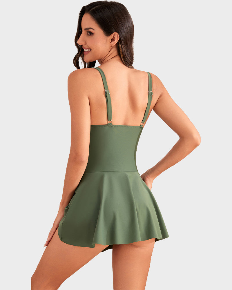 Ultima occasione: 50% DI SCONTO – Costume intero da donna con controllo della pancia e chiusura con bottoni