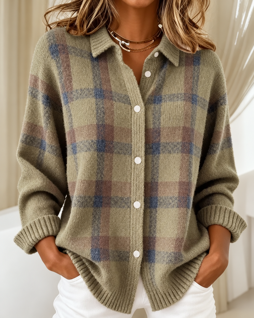 Olivia | Cardigan in Maglia a Quadri