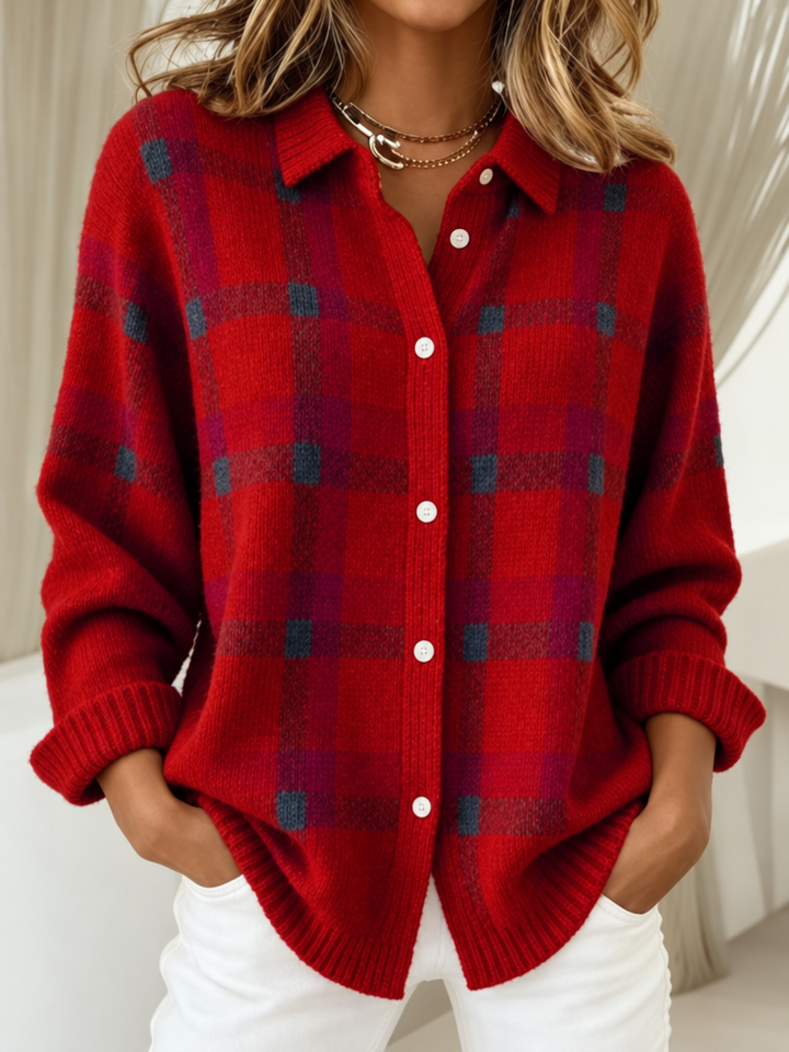 Olivia | Cardigan in Maglia a Quadri