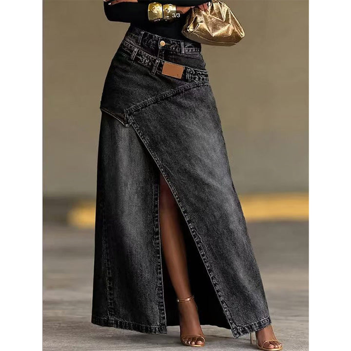 Ancora oggi a prezzo promozionale – da domani a prezzo pieno! Gonna lunga in denim da donna con vita a più strati