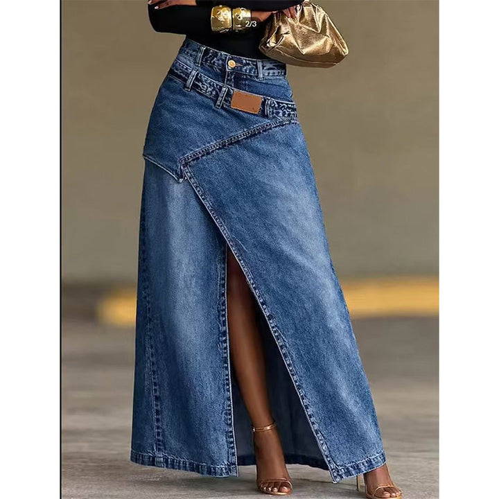 Ancora oggi a prezzo promozionale – da domani a prezzo pieno! Gonna lunga in denim da donna con vita a più strati