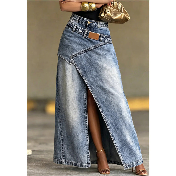 Ancora oggi a prezzo promozionale – da domani a prezzo pieno! Gonna lunga in denim da donna con vita a più strati