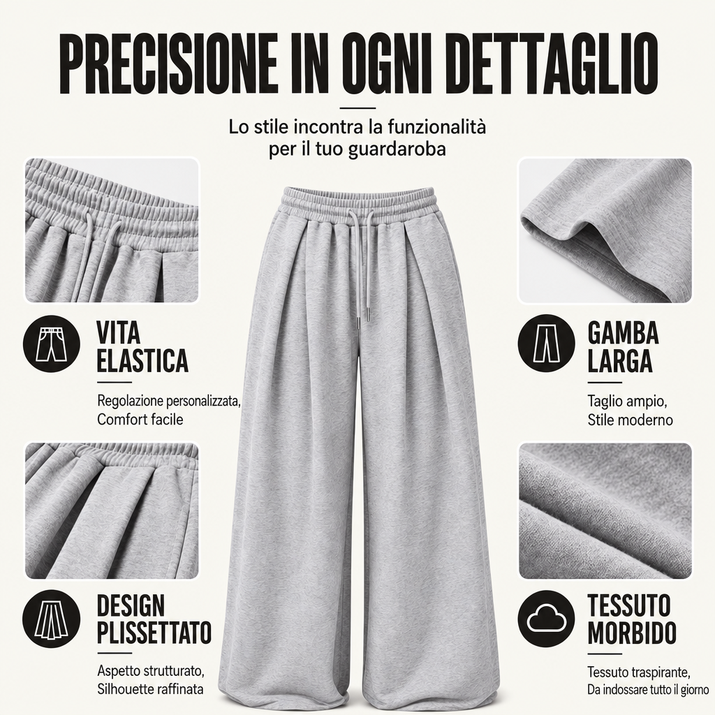 Pantaloni della tuta da donna casual a gamba larga e plissettati, verdi