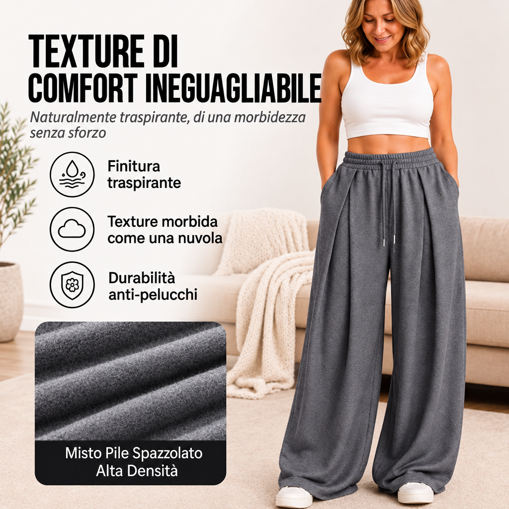 Pantaloni della tuta da donna casual a gamba larga e plissettati, verdi