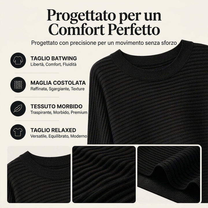 Morbida | Maglione oversize a coste da donna