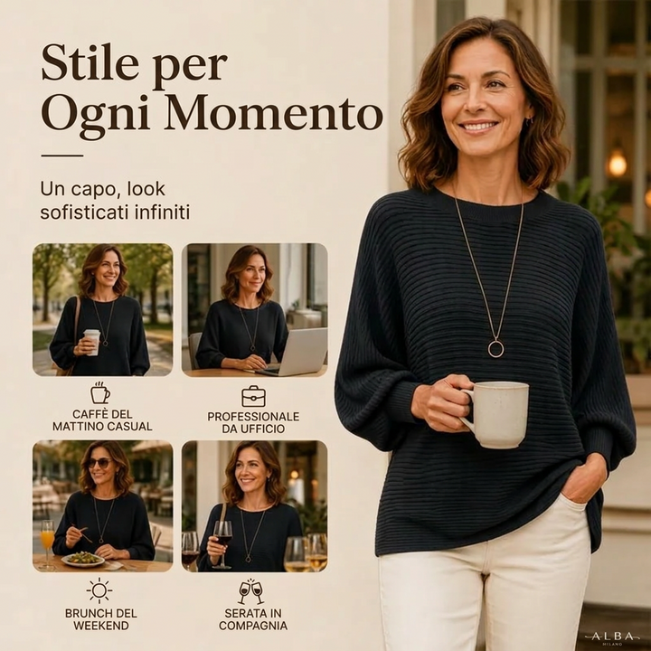 Morbida | Maglione oversize a coste da donna