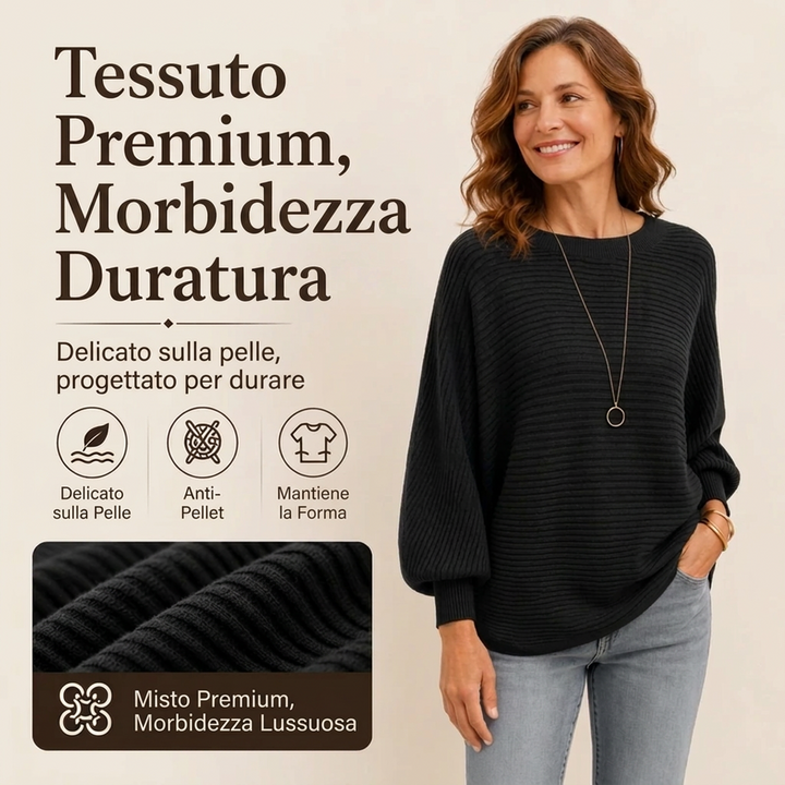 Morbida | Maglione oversize a coste da donna