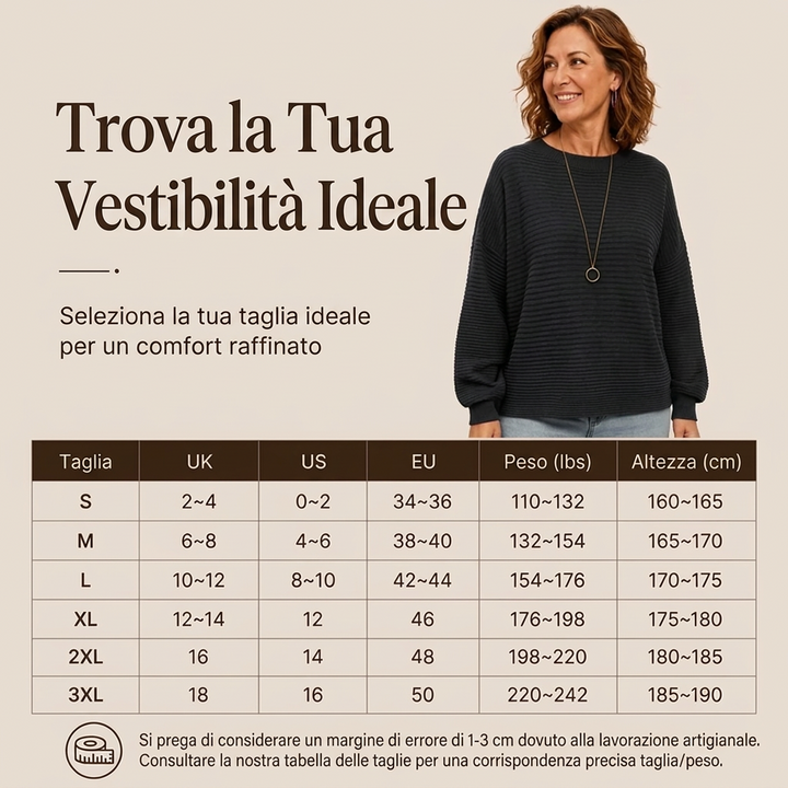 Morbida | Maglione oversize a coste da donna