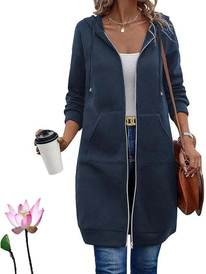 Felpe in pile con cappuccio e zip da donna