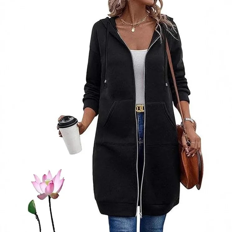 Felpe in pile con cappuccio e zip da donna
