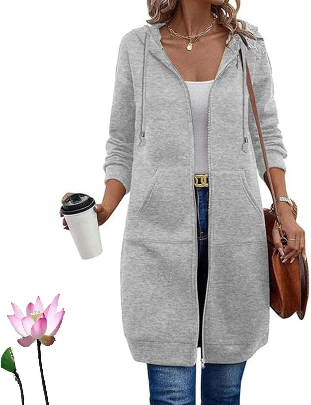 Felpe in pile con cappuccio e zip da donna