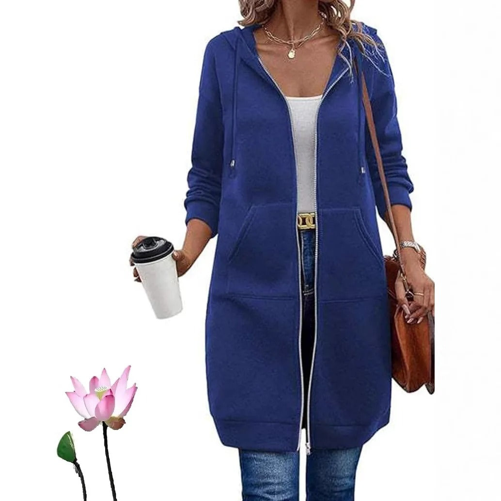 Felpe in pile con cappuccio e zip da donna