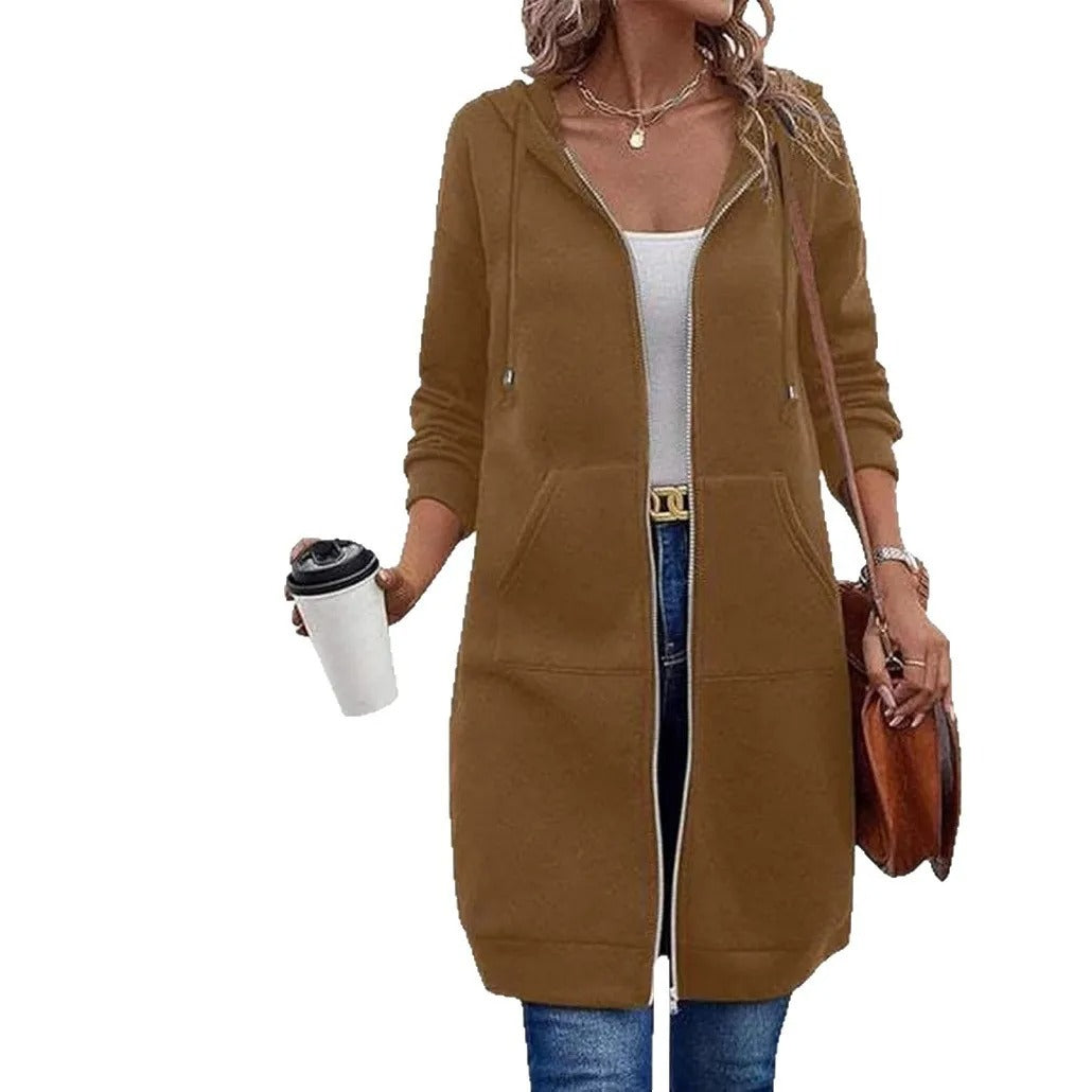 Felpe in pile con cappuccio e zip da donna
